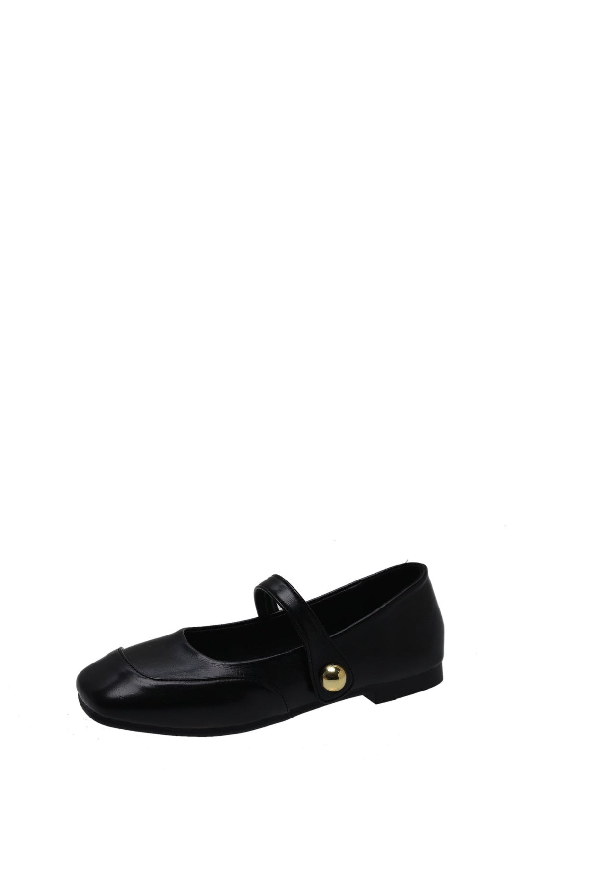 Women's Leather Ballet Flats with Elegant Strap