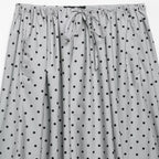 Women's Polka Dot Midi Skirt with Elastic Waist
