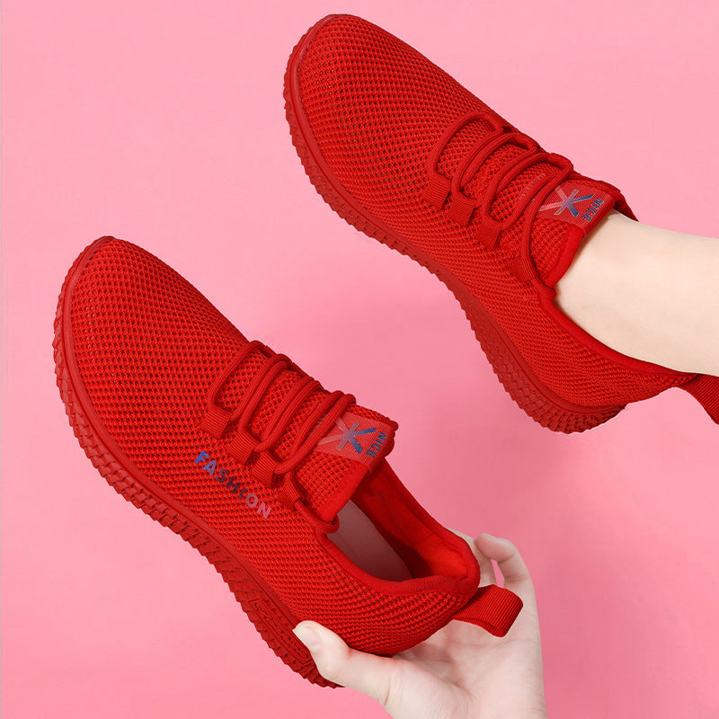 Women's Breathable Casual Sneakers with Flexible Sole and Mesh Upper