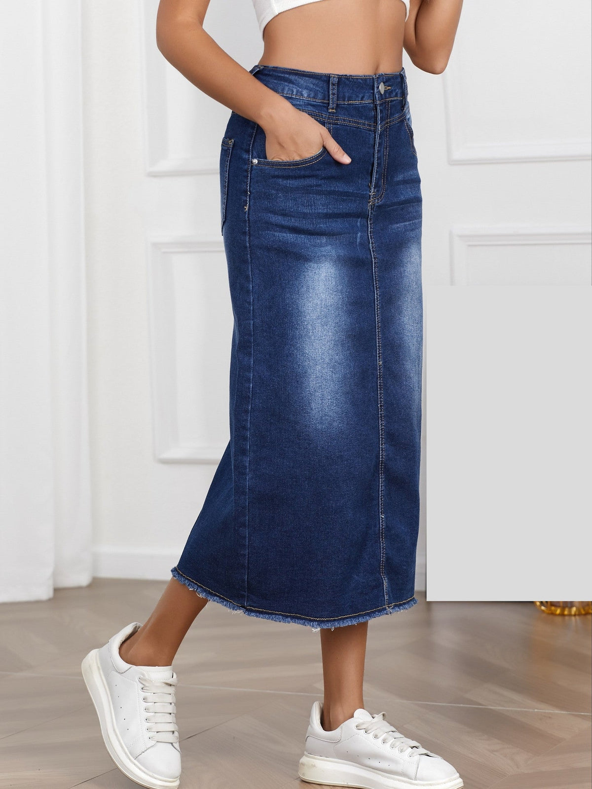 Women's Denim Maxi Skirt