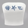 Women's Maritime Bandeau Top with Shell Motifs
