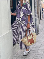 Casual Blouse and Palazzo Pants Set