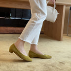 Women's Suede Ballet Flats with Cushioned Insole