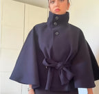 Women's Elegant Overcoat with Modern Button Detail