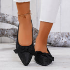 Women's Floral Ballet Flats with Bow