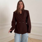 Women's Elegant Double-Breasted Oversize Blazer