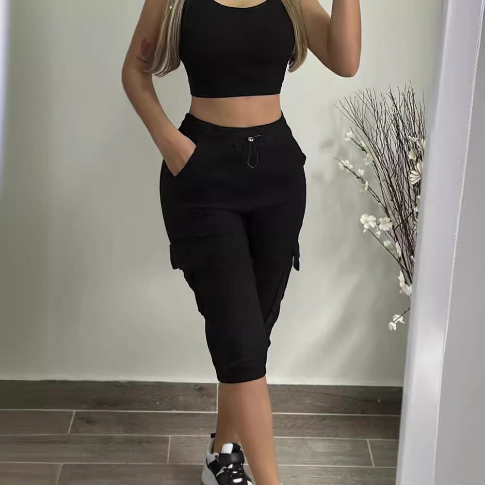 Women's Cargo Joggers with Practical Pockets and Elastic Cuffs
