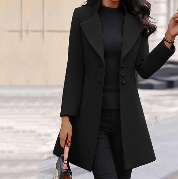 Women's Elegant Long Blazer with Asymmetrical Cut