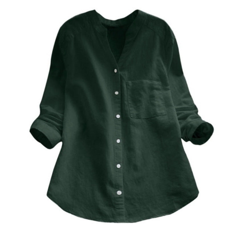 Women's Blouse with Elegant Button Placket and Modern Fit