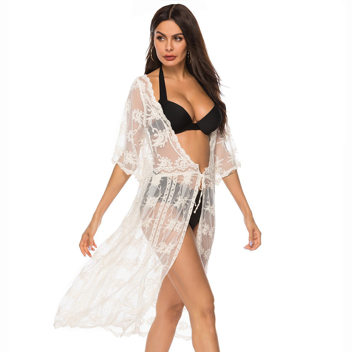 Women's Elegant Crochet Beach Cover-Up Jacket