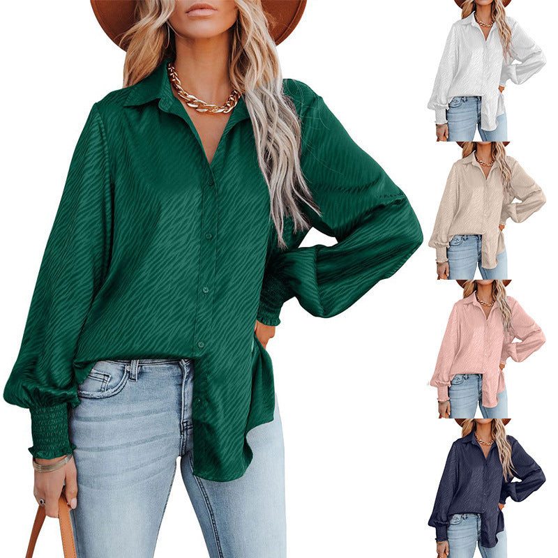Elegant Blouse with Ruffles and Relaxed Fit