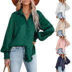 Elegant Blouse with Ruffles and Relaxed Fit