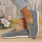 Women's Breathable Slip-On Sneakers with Elastic Inserts and Comfortable Footbed