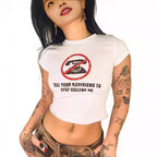 Women's Graphic Slogan Crop T-Shirt