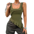Women's Asymmetrical Ruffled Top