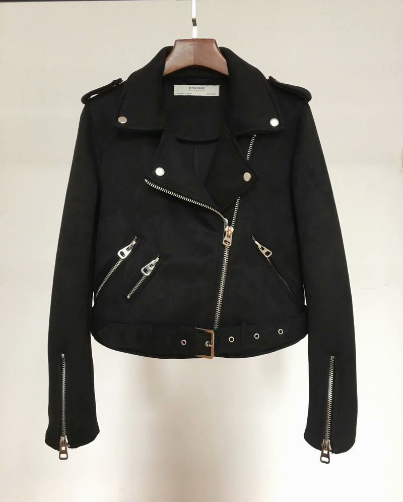 Women's High-Quality Suede Biker Jacket with Stylish Zipper Details