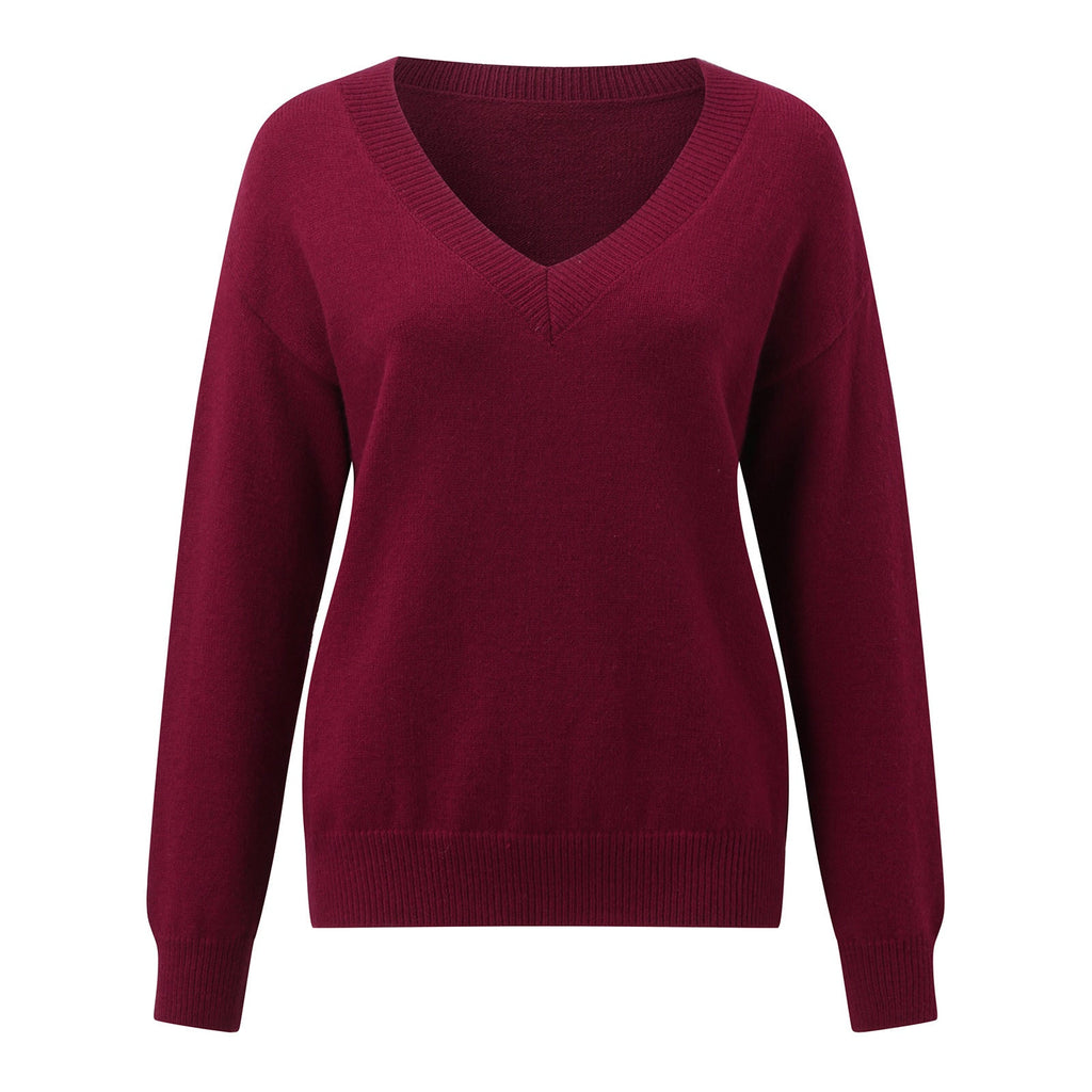 Women's Elegant V-Neck Sweater