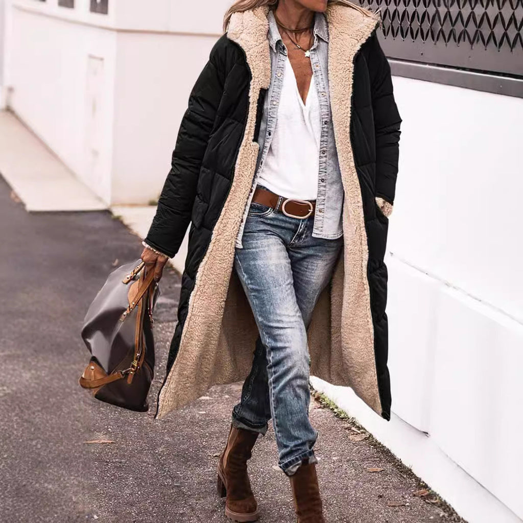 Women's Long Padded Winter Jacket with Luxurious Lining