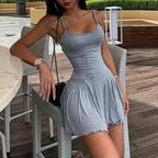 Women's Casual Long-Sleeve Blouse and Flowy Skirt Set