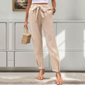 Women's Casual Pants with Elegant Waist Belt