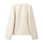 Women's Elegant Cropped Blazer with Chic Closure