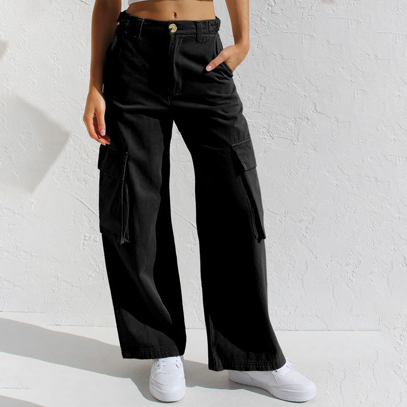 Women's Wide-Leg Cargo Pants with Practical Pockets