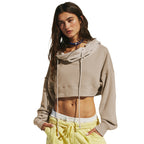 Cropped Sweatshirt with Kangaroo Pocket
