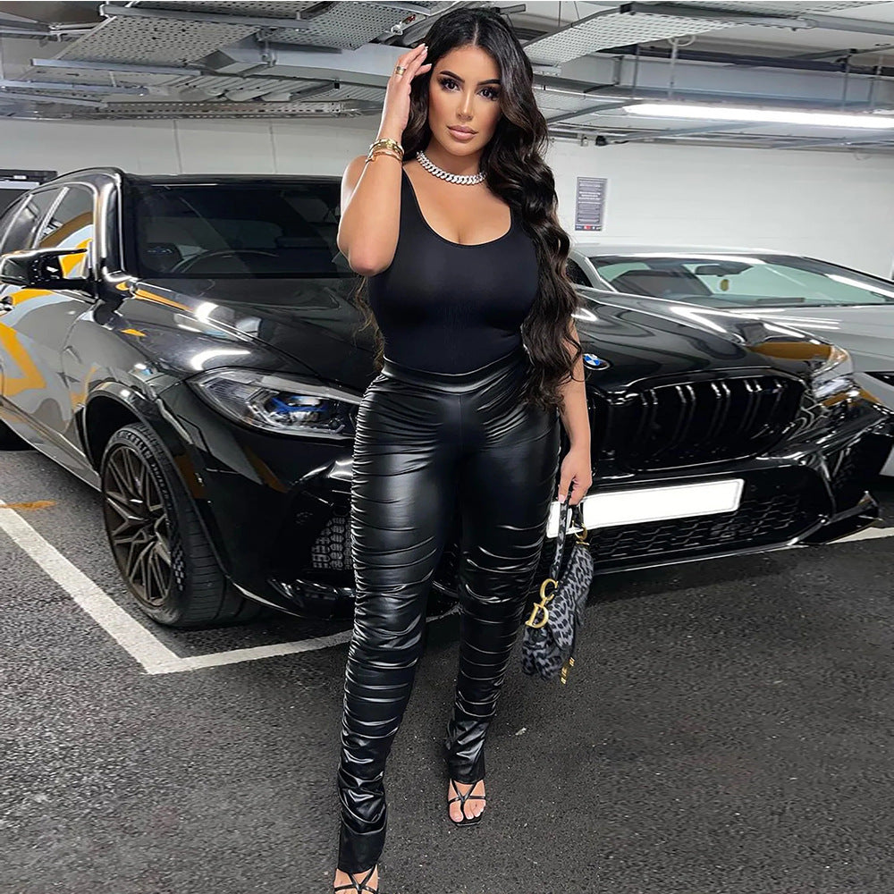 Women's High-Waisted Biker Pants