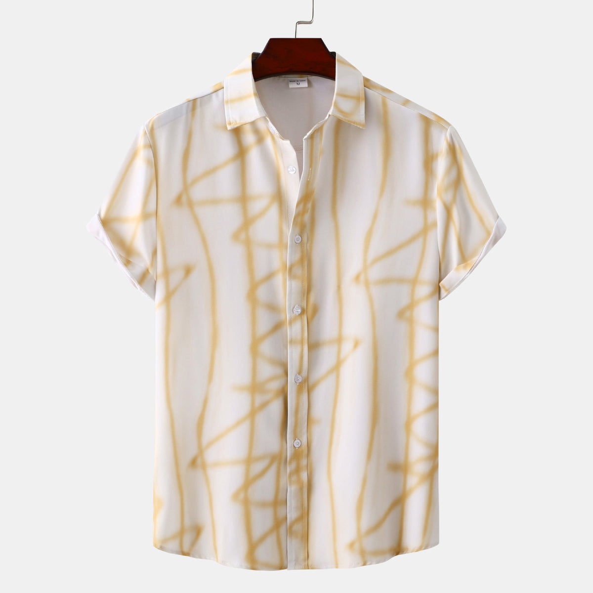 Women's Short-Sleeve Blouse with Modern Abstract Print