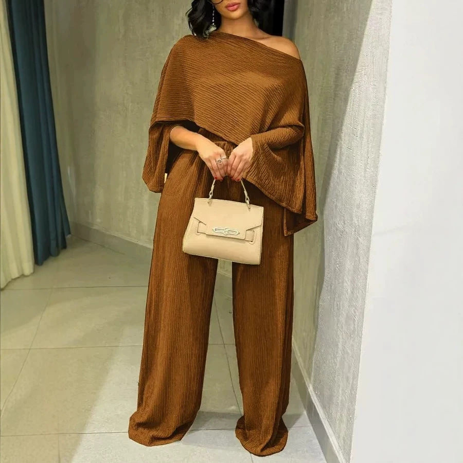 Women's Crop Top and Wide Skirt Set