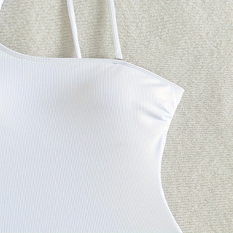 Women's Asymmetrical One-Piece Swimsuit with Bow Detail