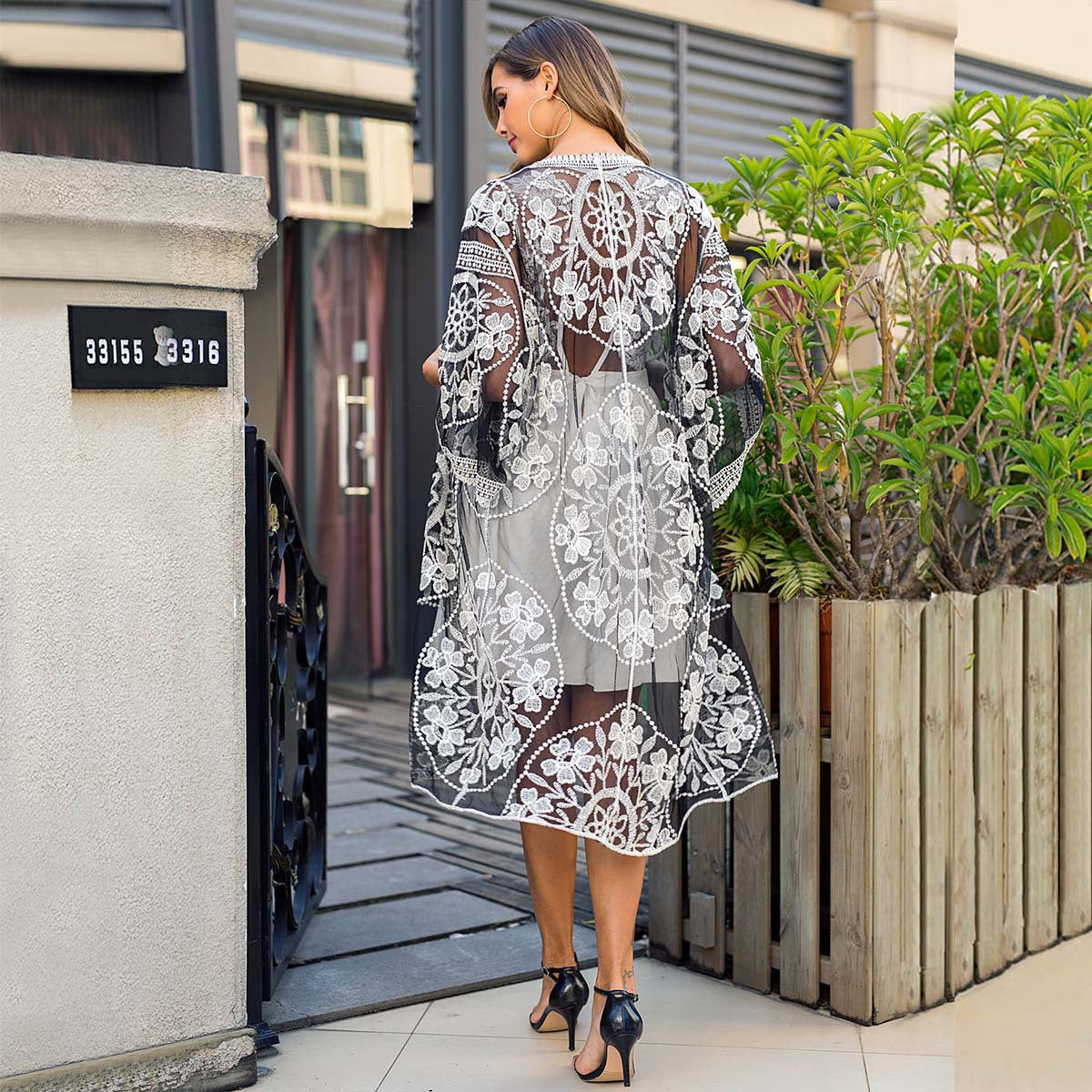 Elegant Transparent Crochet Beach Cover-Up