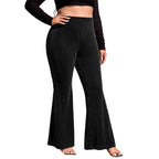 Women's Flared Pants with Elegant Ribbed Texture