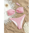 Women's Bandeau Bikini with Ruched Design