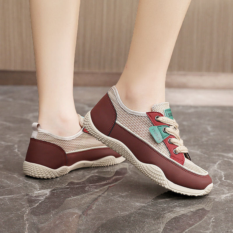 Women's Breathable Casual Sneakers with Rugged Tread and Fashionable Accents