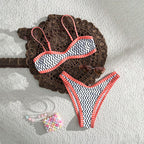 Women's Bandeau Bikini with Wave Pattern