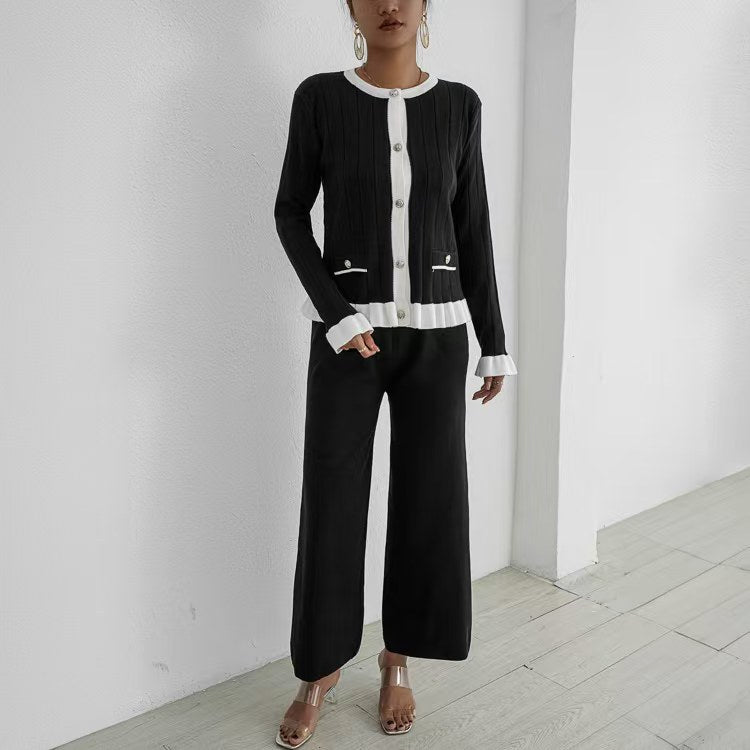 Women's Elegant Ribbed Knit Set