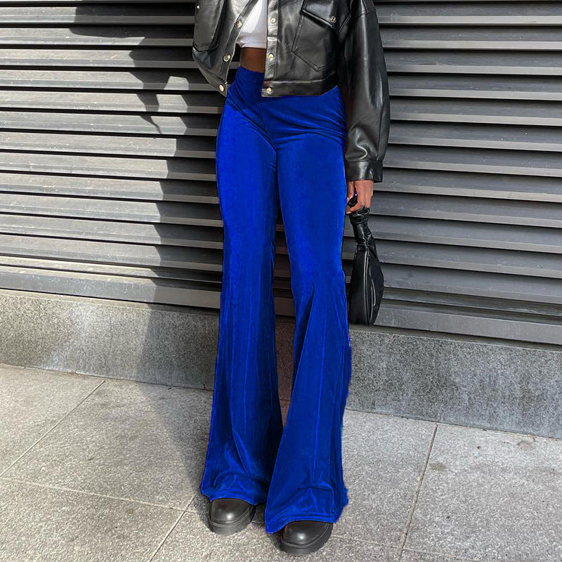 Women's Elegant High-Waisted Flare Trousers