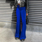 Women's Elegant High-Waisted Flare Trousers