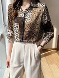 Women's Leopard Print Long-Sleeve Shirt