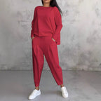 Women's Jogging Suit Lounge Set with Wide Sleeves and Pockets