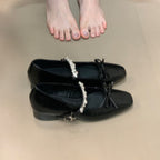 Women's Ballet Flats with Elegant Strap and Shimmer Finish