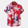 Women's Short-Sleeve Shirt with Artistic Color Design