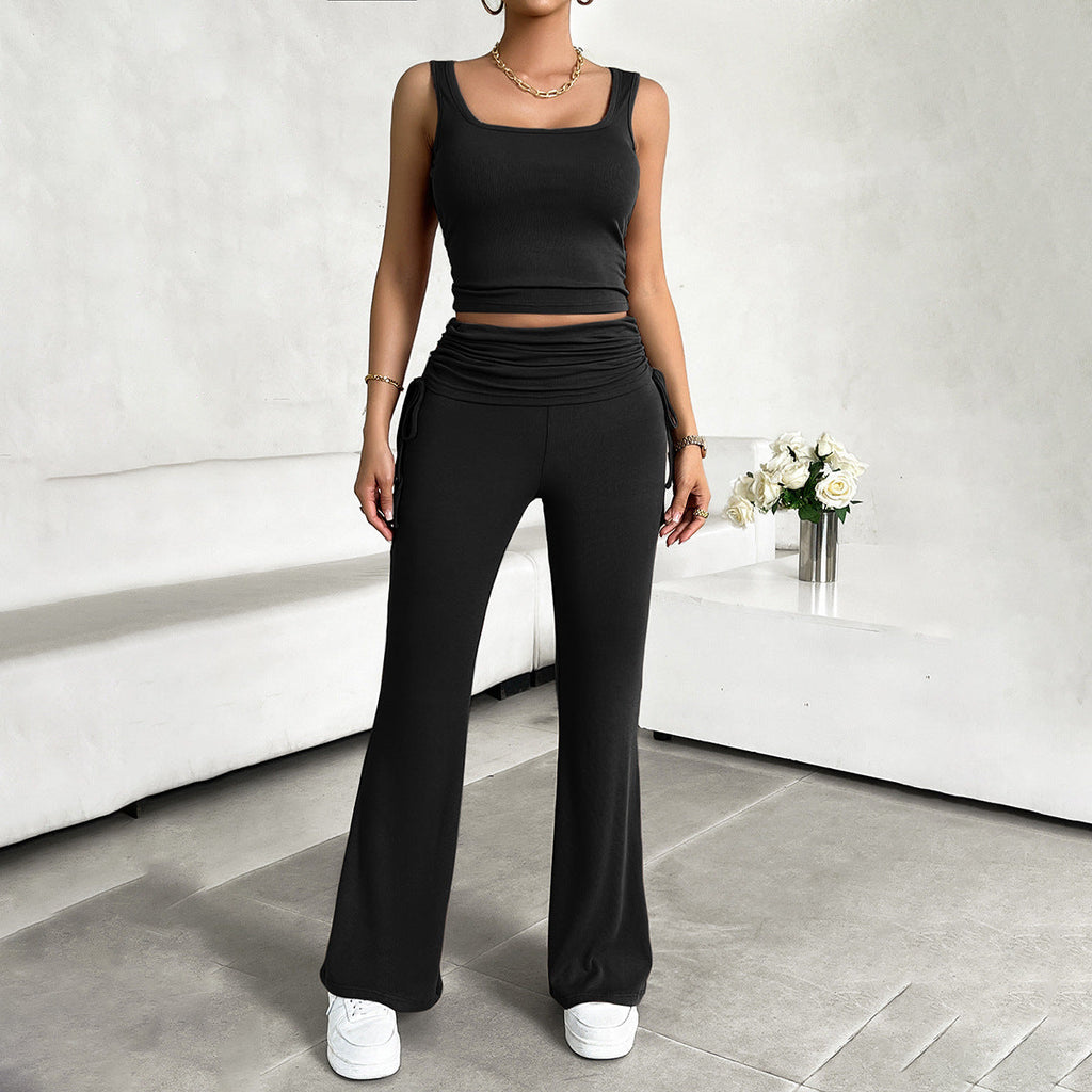Women's Functional Sleeveless Top and Flowing Pants Set