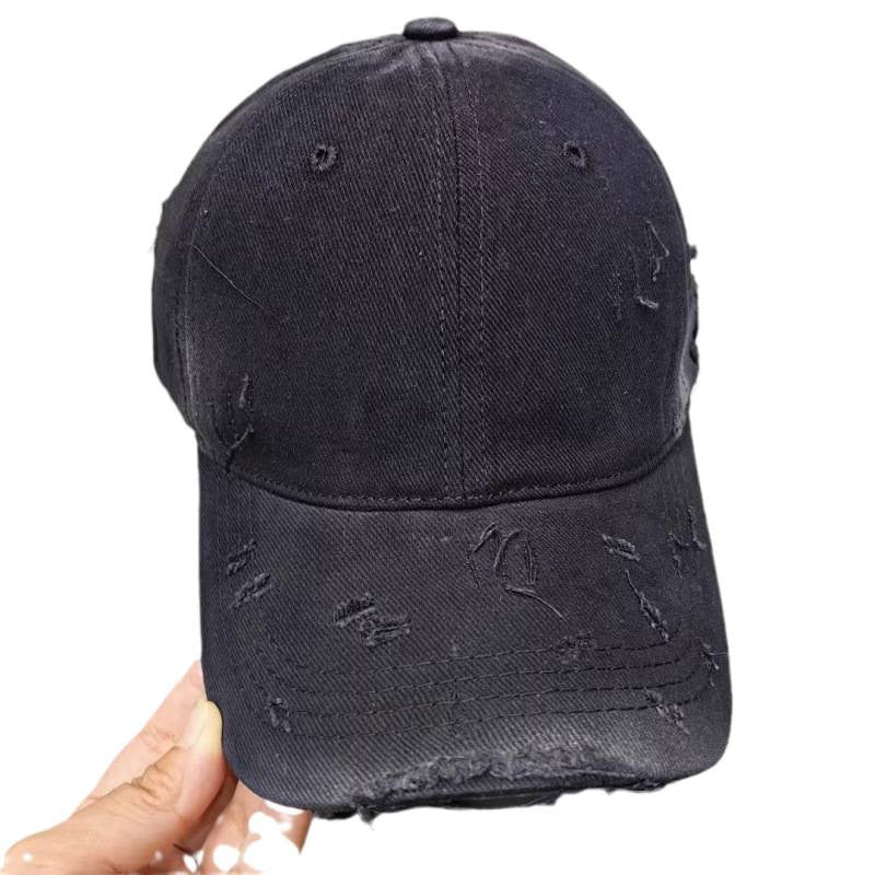 Men's Distressed Denim Baseball Cap