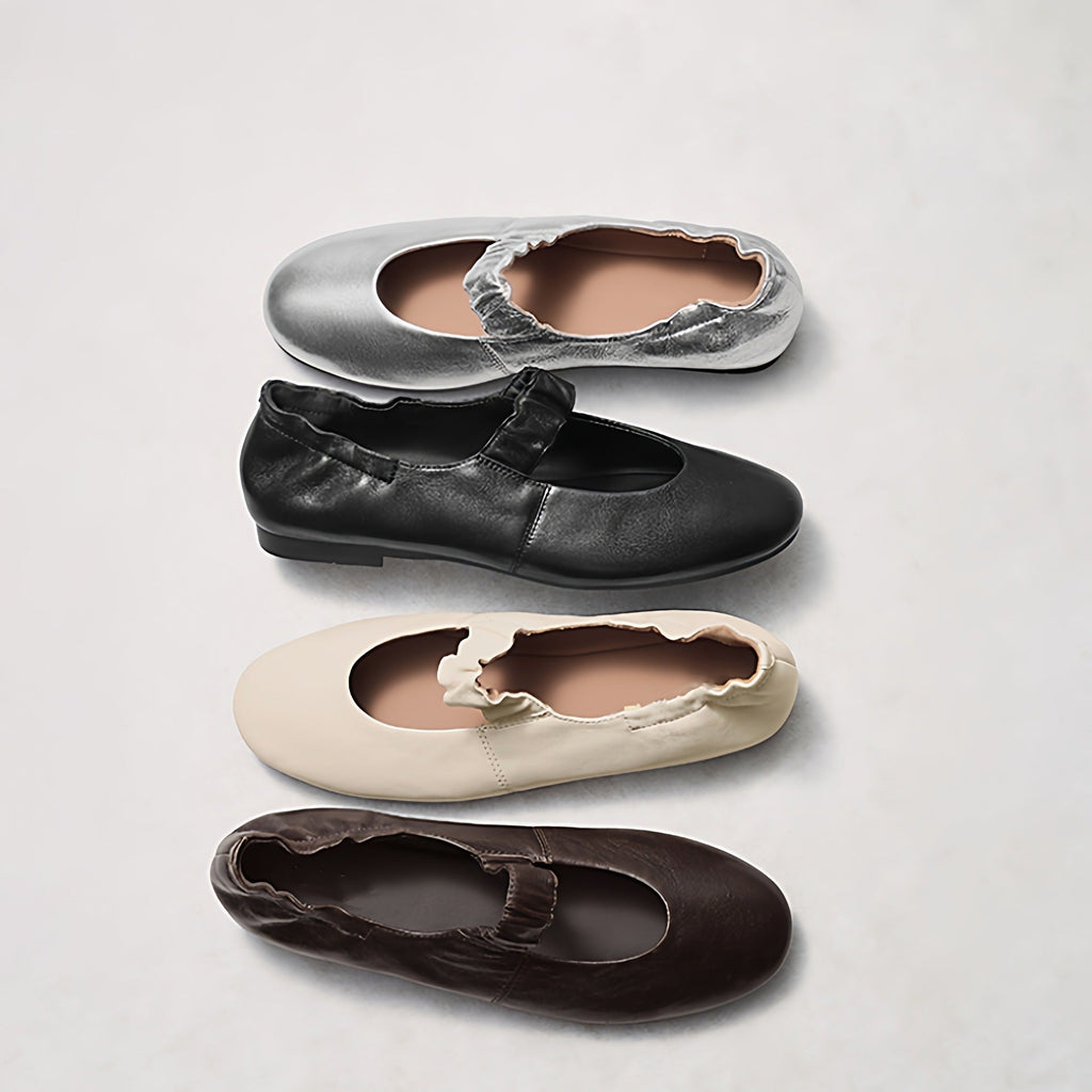 Women's Ballet Flats with Elastic Strap and Soft Inner Lining