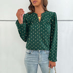 Women's Elegant Blouse with Folded Sleeves