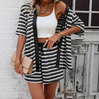 Casual Women's Two-Piece Set with Striped Pattern