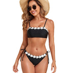 Women's Bandeau Bikini with Floral Border