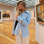 Elegant Women's Long-Sleeve Blouse with Structured Fit